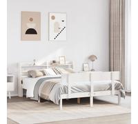 vidaXL Bed Frame without Mattress White 120x190 cm Small Double Solid Wood Pine