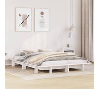 vidaXL Bed Frame without Mattress White 120x190 cm Small Double Solid Wood Pine
