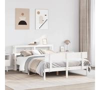 vidaXL Bed Frame without Mattress White 120x190 cm Small Double Solid Wood Pine