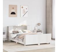 vidaXL Bed Frame without Mattress White 120x190 cm Small Double Solid Wood Pine