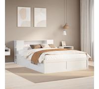 vidaXL Bed Frame without Mattress White 120x190 cm Small Double Solid Wood Pine