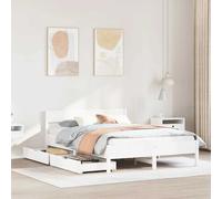 vidaXL Bed Frame without Mattress White 120x190 cm Small Double Solid Wood Pine