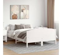 vidaXL Bed Frame without Mattress White 120x190 cm Small Double Solid Wood Pine