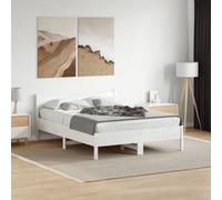 vidaXL Bed Frame Home Bed Base White 120x190 cm Small Double Solid Wood Pine
