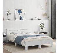 (white, 120 x 200 cm) vidaXL Bed Frame with Headboard Bed Base Mattress Foundation Engineered Wood
