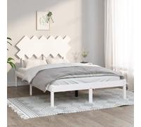 White Solid Pine Bed Frame 120x200 cm, Headboard, Sturdy Slats, Modern, Platform [EEK: D]