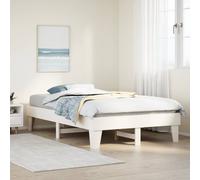 Bed Frame without Mattress White 135x190 cm Double Solid Wood Pine vidaXL
