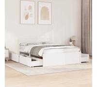 vidaXL Bed Frame without Mattress White 135x190 cm Double Solid Wood Pine