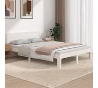 (white, 4ft6 double) vidaXL Bed Frame Bedroom Bed Base Bedstead Mattress Foundation Solid Wood