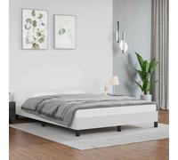 vidaXL Bed Frame without Mattress White 135x190cm Double Faux Leather