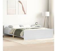 vidaXL Bed Frame without Mattress White 140x190 cm