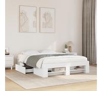 vidaXL Bed Frame without Mattress White 140x190 cm Engineered Wood