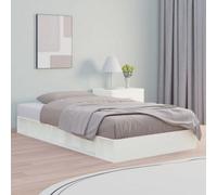 Vidaxl Bed Frame Without Mattress White 140X190 Cm Solid Wood