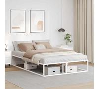 Vidaxl Bed Frame Without Mattress White 140X200 Cm Metal