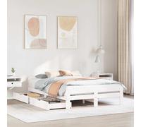 vidaXL Bed frame without Mattress White 150x200 cm King Size Solid Wood Pine