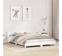 vidaXL Bed Frame without Mattress White 150x200 cm King Size Solid Wood Pine