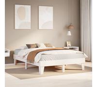 Bed Frame without Mattress White 150x200 cm King Size Solid Wood Pine vidaXL