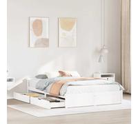 vidaXL Bed Frame without Mattress White 150x200 cm King Size Solid Wood Pine