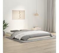 vidaXL Bed Frame without Mattress White 150x200 cm King Size Solid Wood Pine