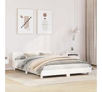 Bed Frame with Headboard Base White 160x200 cm Solid Wood Pine vidaXL