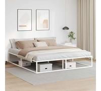 vidaXL Bed Frame without Mattress White 180x200 cm Super King Metal