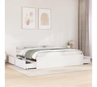 vidaXL Bed Frame without Mattress White 180x200 cm Super King Solid Wood Pine