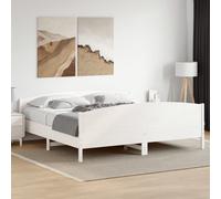 vidaXL Bed Frame without Mattress White 180x200 cm Super King Solid Wood Pine