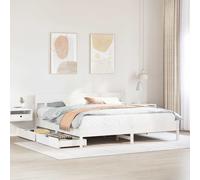 vidaXL Bed Frame without Mattress White 180x200 cm Super King Solid Wood Pine