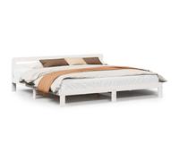vidaXL Bed Frame without Mattress White 180x200 cm Super King Solid Wood Pine