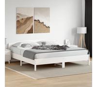 Bed Frame with Headboard White 180x200 cm Super King Solid Wood Pine vidaXL