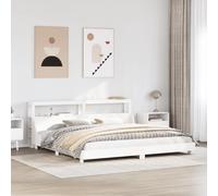 vidaXL Bed Frame without Mattress White 180x200 cm Super King Solid Wood Pine