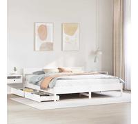 vidaXL Bed Frame without Mattress White 180x200 cm Super King Solid Wood Pine