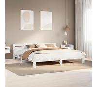 vidaXL Bed Frame without Mattress White 180x200 cm Super King Solid Wood Pine