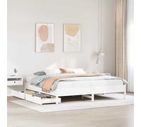 vidaXL Bed Frame without Mattress White 180x200 cm Super King Solid Wood Pine