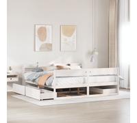 vidaXL Bed Frame without Mattress White 180x200 cm Super King Solid Wood Pine