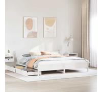 vidaXL Bed Frame without Mattress White 200x200 cm Solid Wood Pine