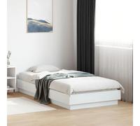 vidaXL Bed Frame Bedroom Bed Base Bedstead White 75x190 cm Engineered Wood
