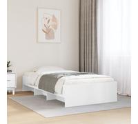 vidaXL Bed Frame without Mattress White 75x190 cm Small Single Engineered Wood