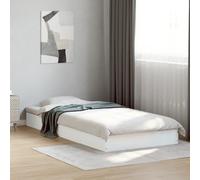 Bed Frame Home Base White 75x190 cm Small Single Engineered Wood vidaXL