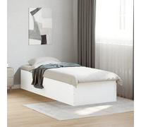 Vidaxl Bed Frame Without Mattress White 75X190 Cm Small Single Engineered Wood