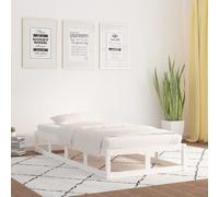 vidaXL Bed Frame White 75X190 cm Small Single Solid Wood, White