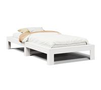 vidaXL Bed Frame without Mattress White 75x190 cm Small Single Solid Wood Pine