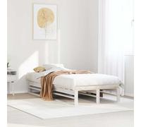 Bed Frame Home Base White 75x190 cm Small Single Solid Wood Pine vidaXL