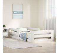 vidaXL Bed Frame without Mattress White 75x190 cm Small Single Solid Wood Pine