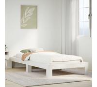 vidaXL Bed Frame without Mattress White 75x190 cm Small Single Solid Wood Pine