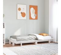 vidaXL Bed Frame without Mattress White 75x190 cm Small Single Solid Wood Pine