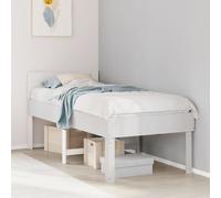 vidaXL Bed Frame without Mattress White 75x190 cm Small Single Solid Wood Pine