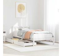 vidaXL Bed Frame without Mattress White 75x190 cm Small Single Solid Wood Pine