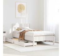 vidaXL Bed Frame without Mattress White 75x190 cm Small Single Solid Wood Pine