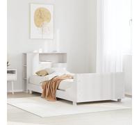vidaXL Bed Frame without Mattress White 75x190 cm Small Single Solid Wood Pine